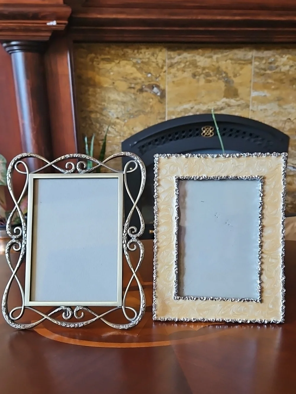 Vintage Ornate Gold & Cream Photo Frame Bundle - Set of 2